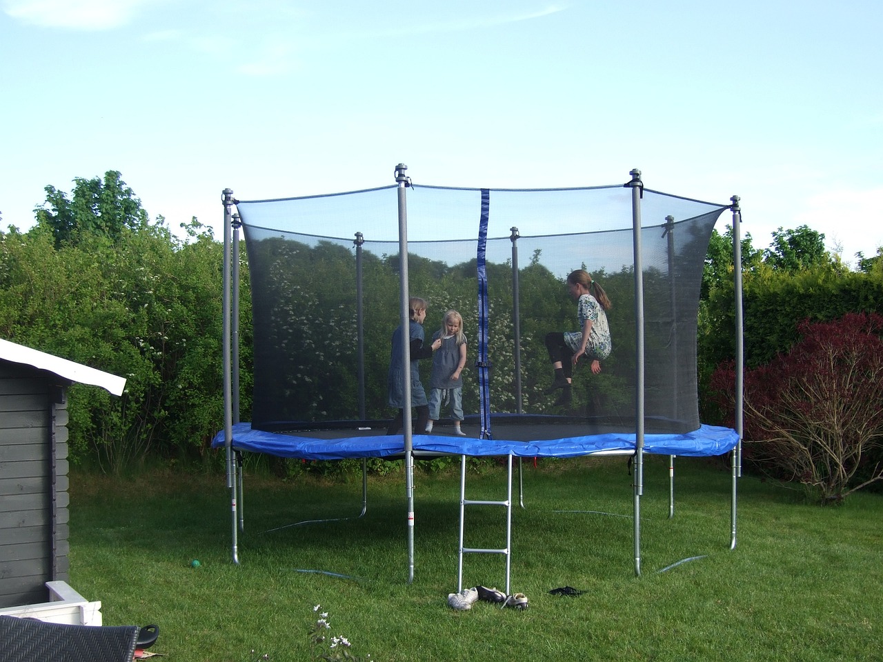 Backyard with a Trampoline